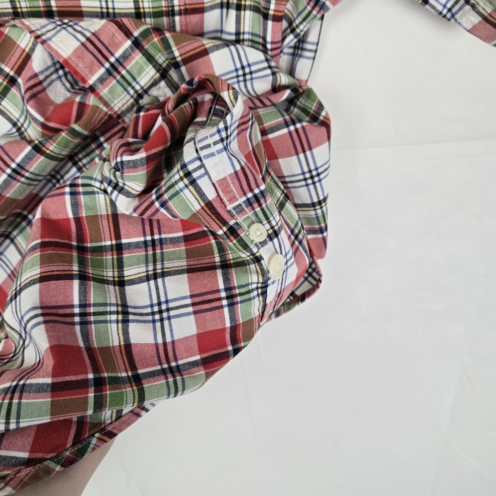 Abercrombie & Fitch Mens Button Down Shirt Size M Red Plaid Short Sleeve Preppy - Picture 6 of 7
